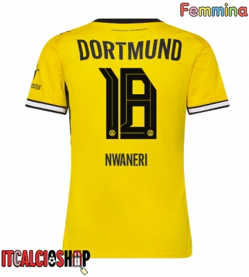 Borussia Dortmund Ethan Nwaneri #18 Prima Maglia Femmina 2026-27 Manica Corta
